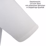 Herren Bio kurzarm Shirt Doppelripp weiß Detailansicht
