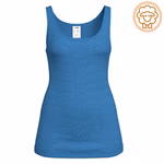 Damen Achselhemd aus Wolle / Tencel enzianblau Damen Achselhemd aus Wolle / Tencel enzianblau