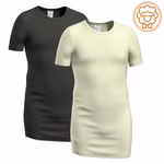 Herren Shirt in extralang aus Merinowolle / Tencel natur / schwarz mit Logo Herren Shirt in extralang aus Merinowolle / Tencel natur / schwarz mit Logo