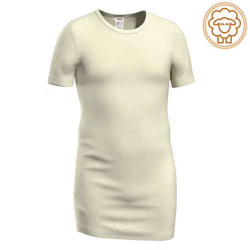 Herren Shirt in extralang aus Merinowolle / Tencel natur mit Logo Herren Shirt in extralang aus Merinowolle / Tencel natur mit Logo