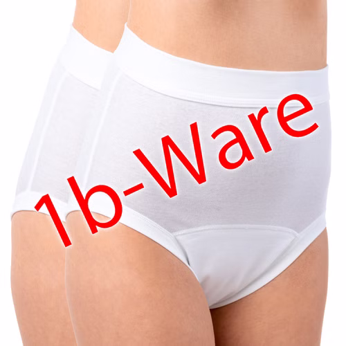 2er Pack Damen Inkontinenz Slip mit kleinen Fehlern aus Bio-Baumwolle weiß 2er Pack Damen Inkontinenz Slip mit kleinen Fehlern aus Bio-Baumwolle weiß
