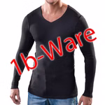 Herren langarm Unterhemd V-Neck schwarz Herren langarm Unterhemd V-Neck schwarz