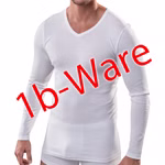 Herren langarm Unterhemd V-Neck weiß Herren langarm Unterhemd V-Neck weiß