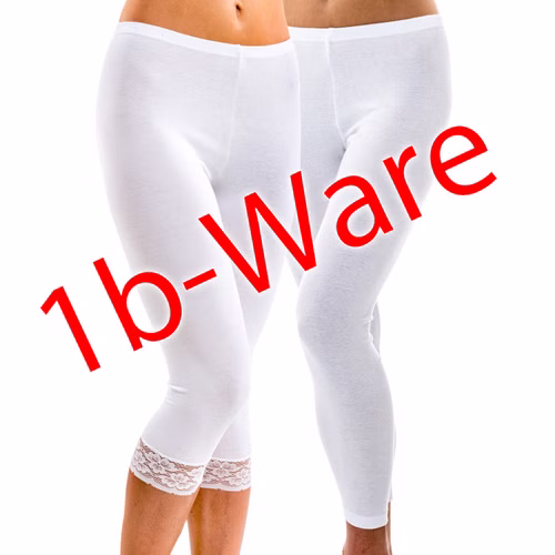 445722-weiss-neueDatei.jpg HERMKO 445722 2er Pack Damen Leggings mit und ohne Spitze - mit kleinen Fehlern
