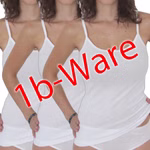 Damen 1b-Ware Funktionstop Spaghettiträger weiß 3er Pack