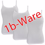 Damen 1b-Ware Funktionstop Spaghettiträger weiß 3er Pack