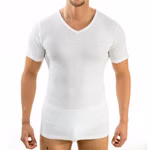 Herren kurzarm Shirt, V-Ausschnitt weiß Herren kurzarm Shirt, V-Ausschnitt weiß