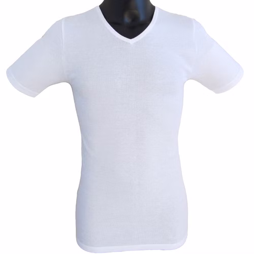 Herren kurzarm Shirt, V-Ausschnitt weiß Herren kurzarm Shirt, V-Ausschnitt weiß