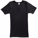 Herren kurzarm Shirt mit V-Ausschnitt schwarz Herren kurzarm Shirt mit V-Ausschnitt schwarz