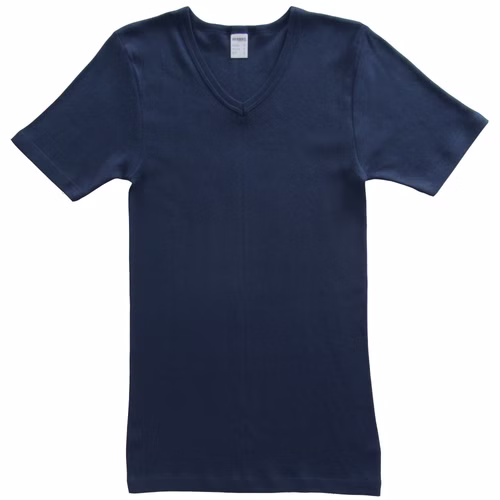 Herren kurzarm Shirt mit V-Ausschnitt marine Herren kurzarm Shirt mit V-Ausschnitt marine