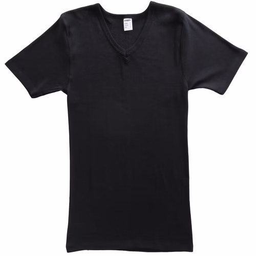 Herren kurzarm Shirt mit V-Ausschnitt schwarz Herren kurzarm Shirt mit V-Ausschnitt schwarz