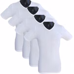 Herren kurzarm Shirt mit V-Ausschnitt weiß 4er Pack Herren kurzarm Shirt mit V-Ausschnitt weiß 4er Pack