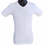 Herren kurzarm Shirt mit V-Ausschnitt weiß Herren kurzarm Shirt mit V-Ausschnitt weiß