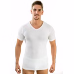 Herren kurzarm Shirt mit V-Ausschnitt weiß Herren kurzarm Shirt mit V-Ausschnitt weiß