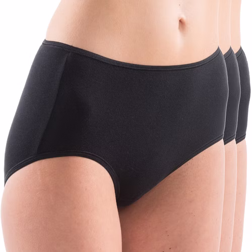 Damen high-waist hochgeschlossen Slip Taillenslip schwarz 3er Pack Damen high-waist hochgeschlossen Slip Taillenslip schwarz 3er Pack