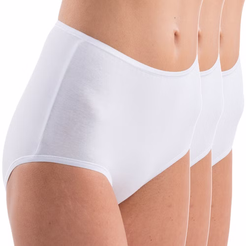Damen high-waist hochgeschlossen Slip Taillenslip weiß 3er Pack Damen high-waist hochgeschlossen Slip Taillenslip weiß 3er Pack