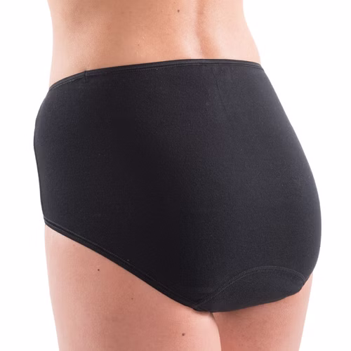 Damen high-waist hochgeschlossen Slip Taillenslip schwarz Rückansicht Damen high-waist hochgeschlossen Slip Taillenslip schwarz Rückansicht