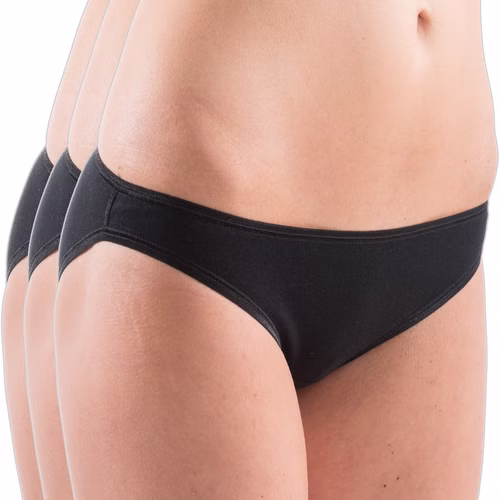 Damen Slip Basic schwarz 3er Pack Damen Slip Basic schwarz 3er Pack