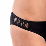 Damen Mini-Slip mit Spitze schwarz Detailaufnahme Damen Mini-Slip mit Spitze schwarz Detailaufnahme