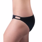 Damen Hüftslip mit Cut-Out Detail schwarz Detailaufnahme Seitlich Damen Hüftslip mit Cut-Out Detail schwarz Detailaufnahme Seitlich