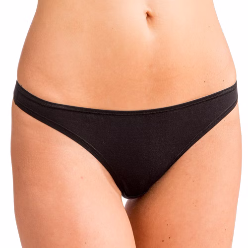 Damen String aus Baumwolle Weiß Schwarz Damen String aus Baumwolle Weiß Schwarz