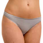 Damen String Basic grau