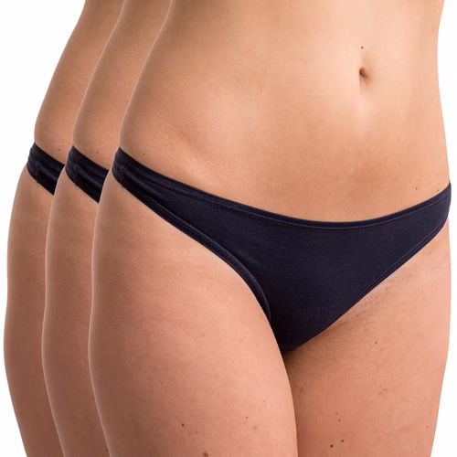Damen String Basic marine 3er Pack Damen String Basic marine 3er Pack