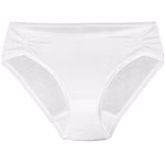 Damen Midi-Slip mit seitlicher Raffung weiß