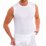 Herren Muskelshirt mit Rundhals-Ausschnitt weiß