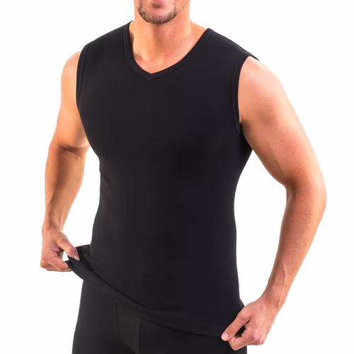 Herren Muskelshirt mit V-Ausschnitt schwarz Herren Muskelshirt mit V-Ausschnitt schwarz