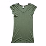 Damen kurzarm Funktionsshirt mit V-Neck olive