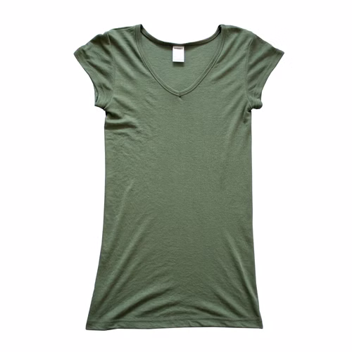 Damen kurzarm Funktionsshirt mit V-Neck olive Damen kurzarm Funktionsshirt mit V-Neck olive