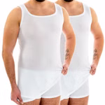 Herren Tank Top extralang weiß 2er Pack Herren Tank Top extralang weiß 2er Pack