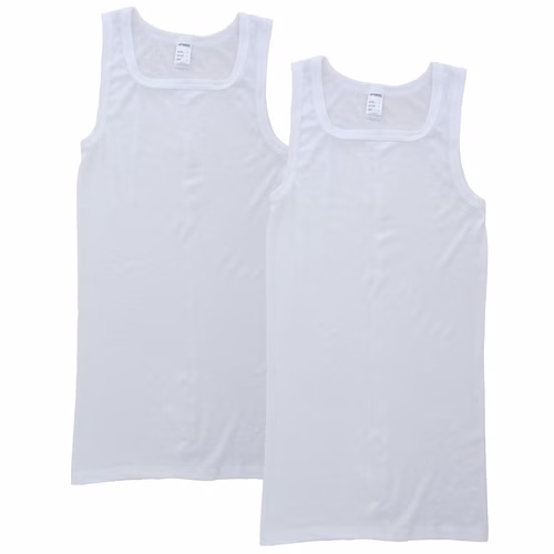 Herren Tank Top extralang weiß 2er Pack Herren Tank Top extralang weiß 2er Pack