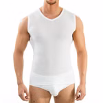 Herren Funktions Muskelshirt mit V-Ausschnitt weiß