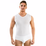 Herren Funktionswäsche Muskelshirt extralang weiß
