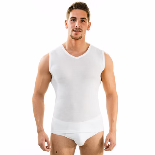 Herren Funktionswäsche Muskelshirt extralang weiß Herren Funktionswäsche Muskelshirt extralang weiß