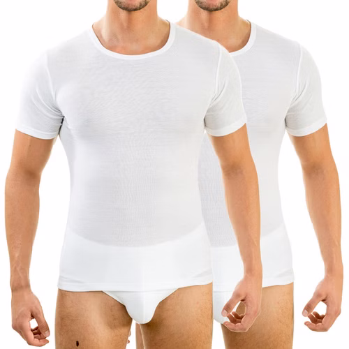 Funktionsunterwäsche Shirt mit 1/4 Arm Rundhals weiß 2er Pack Funktionsunterwäsche Shirt mit 1/4 Arm Rundhals weiß 2er Pack