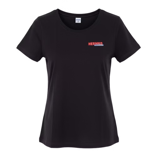 Damen T-Shirt in schwarz mit HERMKO Logo Damen T-Shirt in schwarz mit HERMKO Logo
