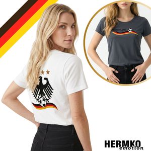 HERMKO Damen-Fußball-Fanshirts mit Deutschlandmotiven