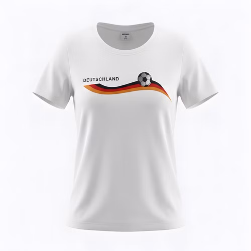 Damen Fussball T-Shirt weiss Vorderseite Damen Fussball T-Shirt weiss Vorderseite