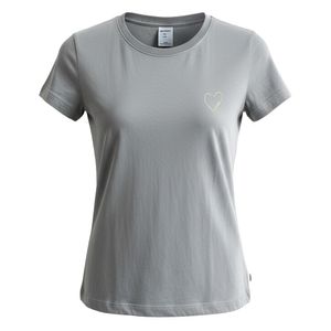 Graues HERMKO Damen-T-Shirt aus Bio-Baumwolle mit Herzmotiv