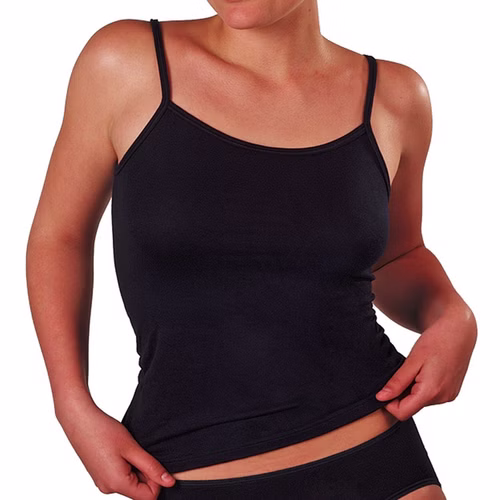Damen Trägerhemd Spaghettiträger Top weicher Stoff schwarz Damen Trägerhemd Spaghettiträger Top weicher Stoff schwarz
