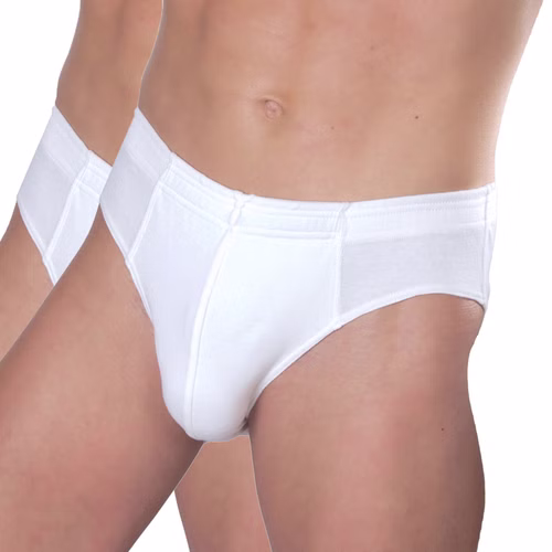 8300-2er-weiss.jpg HERMKO 8300 2er Pack Herren Slip mit Dehnbund und ohne Eingriff