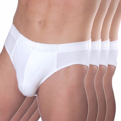 8300-weiss-4er.jpg HERMKO 8300 4er Pack Herren Slip