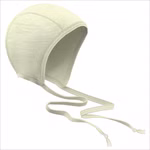 Baby Mütze aus Merinowolle und Tencel natur
