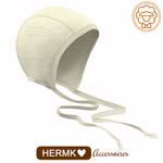 Baby Mütze aus Merinowolle und Tencel natur