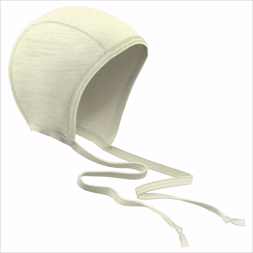Baby Mütze aus Merinowolle und Tencel natur Baby Mütze aus Merinowolle und Tencel natur