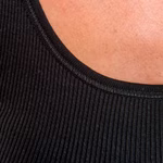  Damen Doppelripp Longshirt aus 100% Bio-Baumwolle schwarz