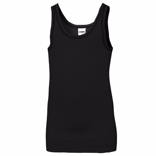 Mädchen Unterhemd aus 100% Bio-Baumwolle in Doppelripp schwarz Mädchen Unterhemd aus 100% Bio-Baumwolle in Doppelripp schwarz